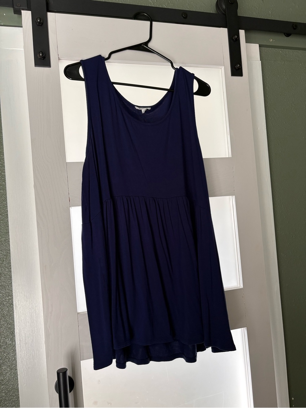 Women’s Navy Gathered A-Line Tank Top